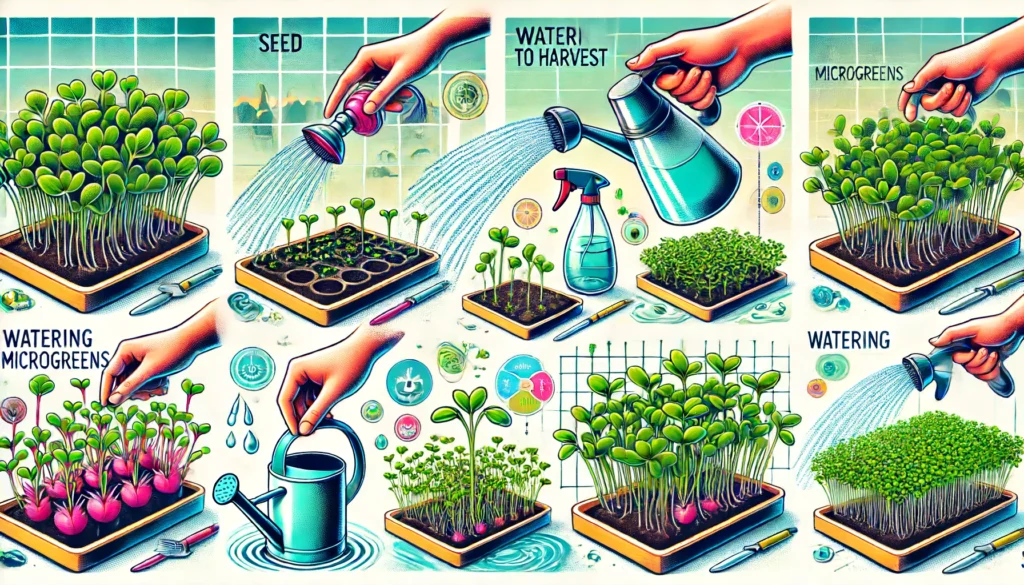 Microgreens Seed: From Germination to Harvest in Your Urban Garden 12 A detailed guide to watering microgreens from seed to harvest